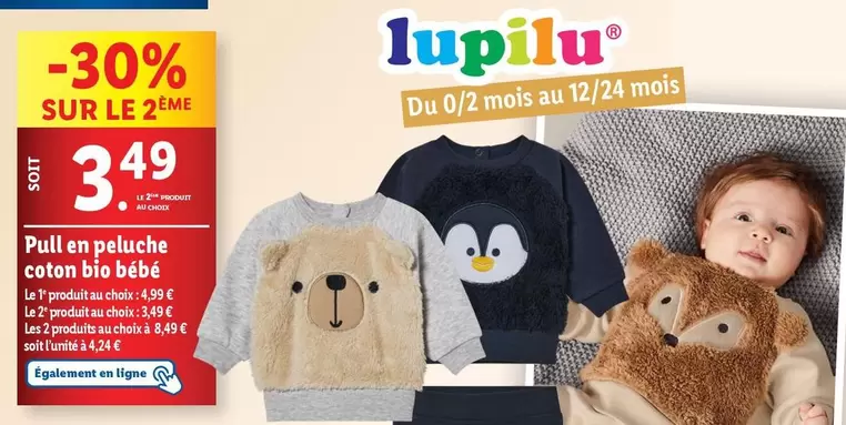 Lupilu - Pull En Peluche Coton Bio Bébé