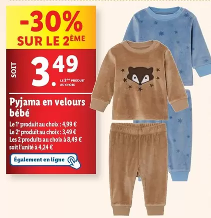 pyjama en velours bébé