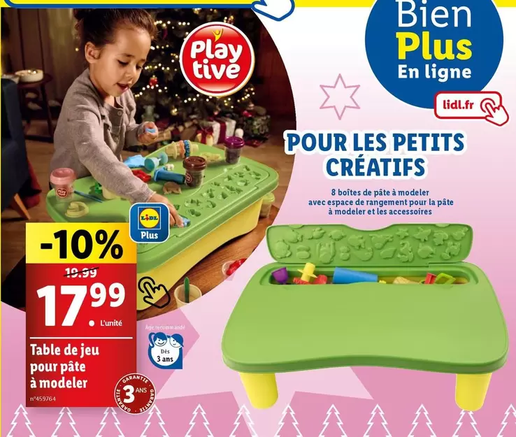 play tive - table de jeu pour pâte à modeler