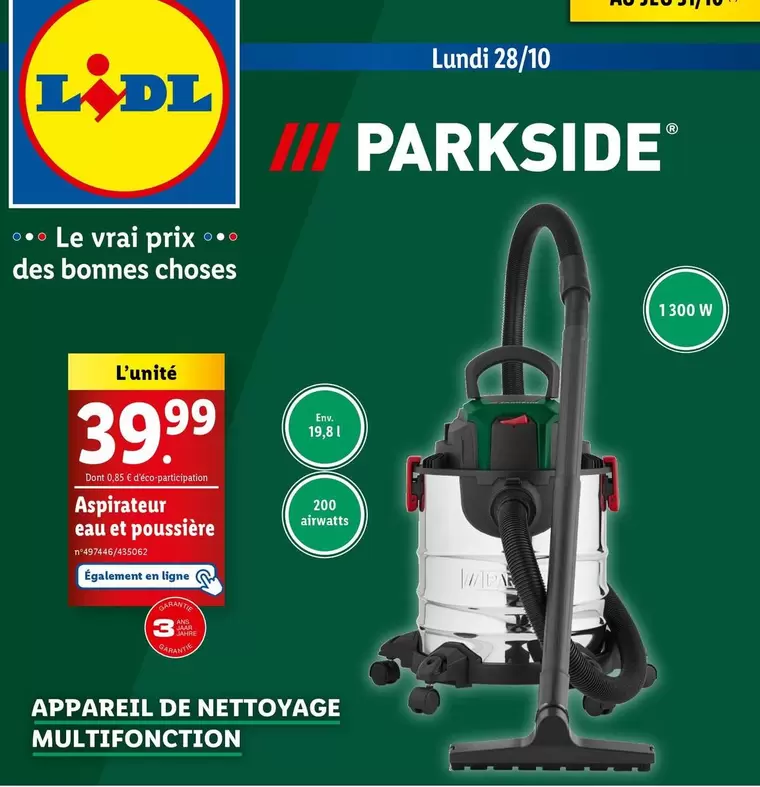 parkside - aspirateur eau et poussière