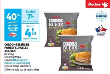 Auchan - Cordons Bleus De Poulet Surgeles