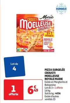 Marie - Pizza Surgelée Crousti Moelleuse Royale 