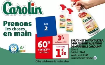 Carolin - Spray Nettoyant Ultra Dégraissant au Savon de Marseille - Efficace contre les graisses, parfait pour toutes les surfaces!