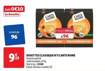 Carte Noire - Dosettes Classique N°5