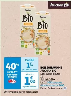 Auchan - Boisson Avoine Bio