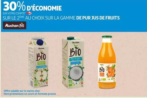 Auchan - Sur La Gamme De Pur Jus De Fruits