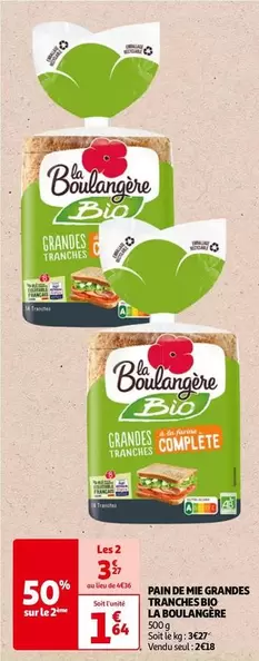 La Boulangére - Pain De Mie Grandes Tranches Bio