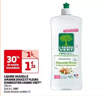 L'Arbre Vert - Liquide Vaisselle Amande Douce & Fleurs D'Abricotier : un nettoyant doux et parfumé pour votre vaisselle