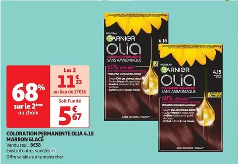 Olia - Coloration Permanente  4.15 Marron Glacé