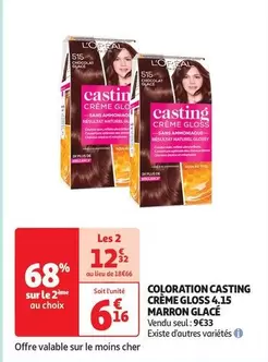 L'Oréal - Coloration Casting Crème Gloss 4,15 Marron Glacé : Brillance et Couleur Éclatante