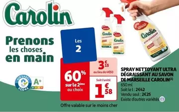 Carolin - Spray Nettoyant Ultra Dégraissant au Savon de Marseille : Efficacité et Fraîcheur pour un Nettoyage Parfait !