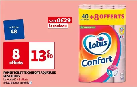 Lotus - Papier Toilette Confort Aquatube Rose