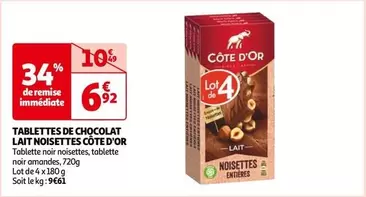 Côte d'or - Tablettes De Chocolat Lait Noisettes