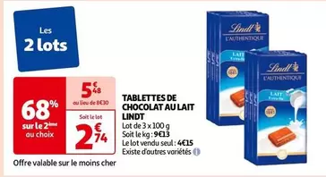 Lindt - Tablettes De Chocolat Au Lait