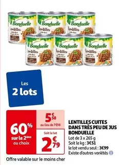 Bonduelle - Lentilles Cuites Dans Très Peu De Jus