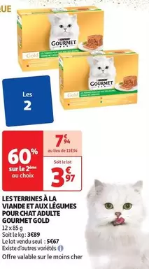 Purina Gourmet Gold : Terrines à la Viande et aux Légumes pour Chat Adulte - Un délice gourmet en boîte