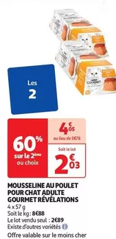 Purina Mousseline Au Poulet pour Chat Adulte Gourmet - Révélations Savoureuses