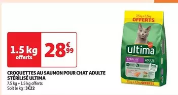 Ultima - Croquettes Au Saumon pour Chat Adulte Stérilisé : Nutrition optimisée et goût irrésistible