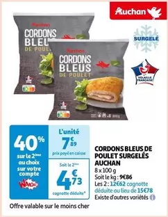 Auchan - Cordons Bleus De Poulet Surgelés