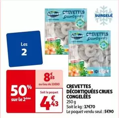 Crevettes Décortiquées Crues Congelées