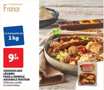 Couscous aux légumes frais & semoule - Auchan, le traiteur