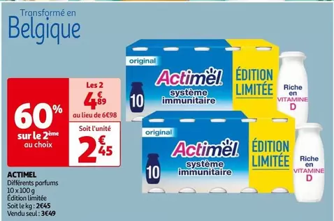 Danone - Actimel offre à 2,45€ sur Auchan Hypermarché