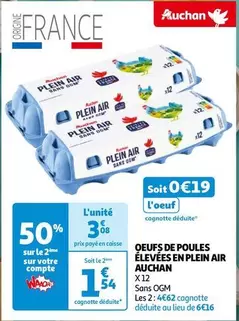 Auchan - Oeufs De Poules Élevées En Plein Air