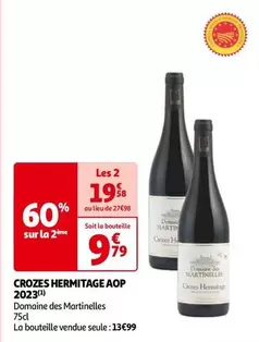 Domaine Des Martinelles - Crozes Hermitage Aop 2023 : Vin Rouge d'Appellation d'Origine Contrôlée