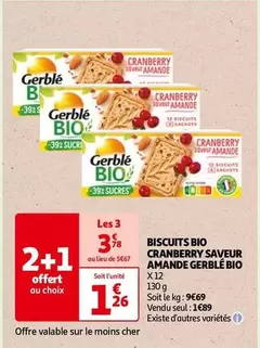 Gerblé - Biscuits Bio Cranberry Saveur Amande Bio