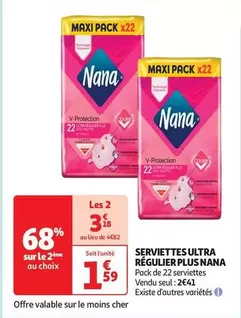 Nana - Serviettes Ultra Régulier Plus