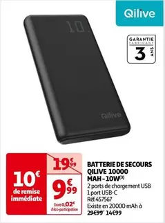 Qilive - Batterie De Secours 10000 Mah-10W