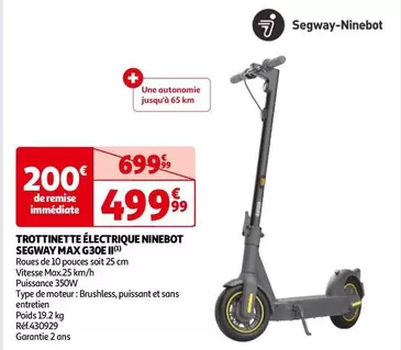 Segway-Ninebot Max G30E II : Trottinette Électrique Performante avec Promo Spéciale et Caractéristiques Avancées