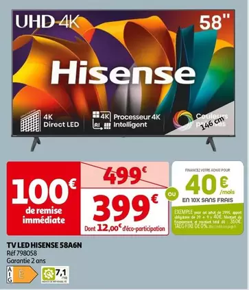 Hisense - Tv Led 58A6N