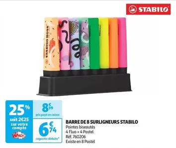 Stabilo - Barre De 8 Surligneurs