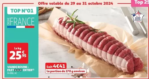 Viande Bovine: Filet Entier