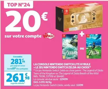 Nintendo Switch Lite Hyrule + Jeu Zelda au Choix - Offre spéciale avec console et jeu inclus