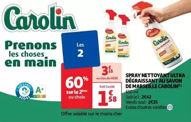 Carolin Spray Nettoyant Ultra Dégraissant au Savon de Marseille - Élimine efficacement les graisses avec la puissance du savon de Marseille.