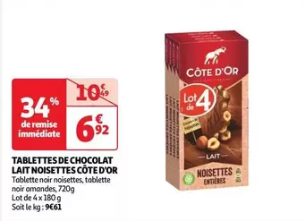 Côte D'or - Tablettes De Chocolat Lait Noisettes