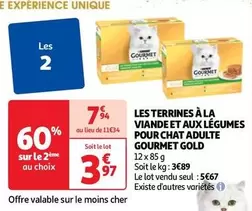 Purina Gourmet Gold - Terrines à la Viande et aux Légumes pour Chat Adulte