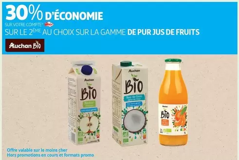 Auchan - Sur La Gamme De Pur Jus De Fruits