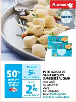 Auchan - Petites Noix De Saint Jacques Surgelées