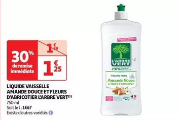 L'Arbre Vert - Liquide Vaisselle Amande Douce & Fleurs d'Abricotier : Écologique et parfum doux