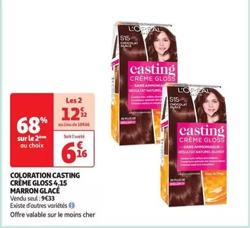 L'Oréal Coloration Casting Crème Gloss 4,15 Marron Glacé - Brillance et Couleur Éclatante