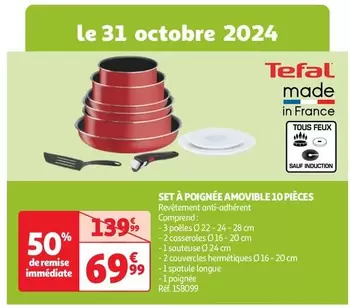 Tefal - Set À Poignée Amovible 10 Pièces