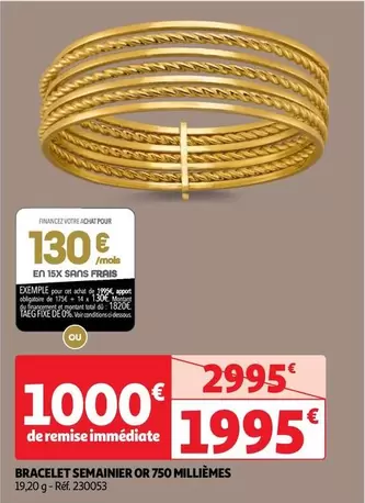 Bracelet Semainier Or 750 Millièmes