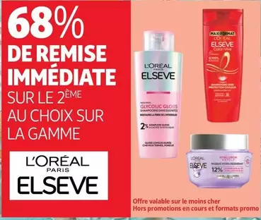 L'Oréal Paris Elseve : Promo 2ème au choix sur la gamme, découvrez des soins capillaires de qualité.