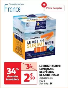 St Malo - Le Breizh Surimi Compagnie Des Pêches offre à 2,5€ sur Auchan Supermarché