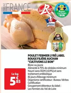 Auchan - Poulet Fermier Lyré Label Rouge, Promo Filière 'Cultivons Le Bon' - Qualité et Saveur au Rendez-vous