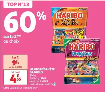 Haribo - Méga-Fete Dragibus offre à 6,49€ sur Auchan Supermarché