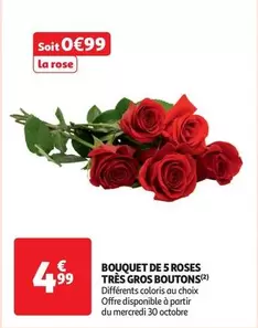 Bouquet De 5 Roses Très Gros Boutons